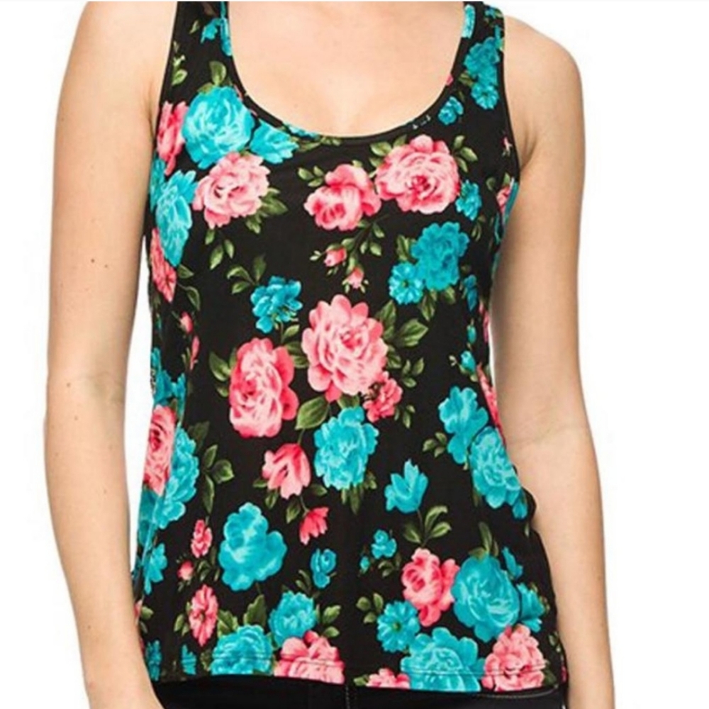 Ambiance Floral Tank Top Size L